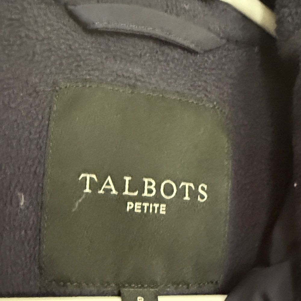 Talbots Women's Dark blue Quilted riding Vest pockets petite small - Picture 3 of 10